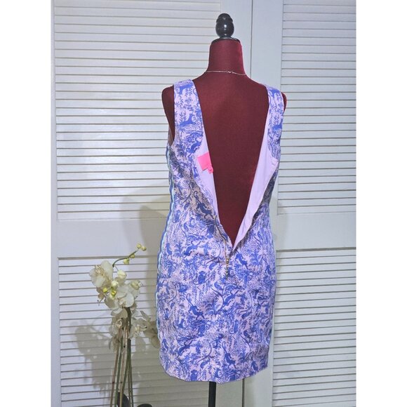 Lilly Pulitzer Women's Lilac Mila Shift Dress As I Can See Camelflage Sz 10 2787 - Picture 12 of 16